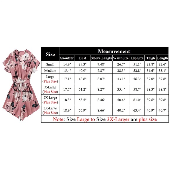 XL mauve floral romper NWT - Picture 3 of 3